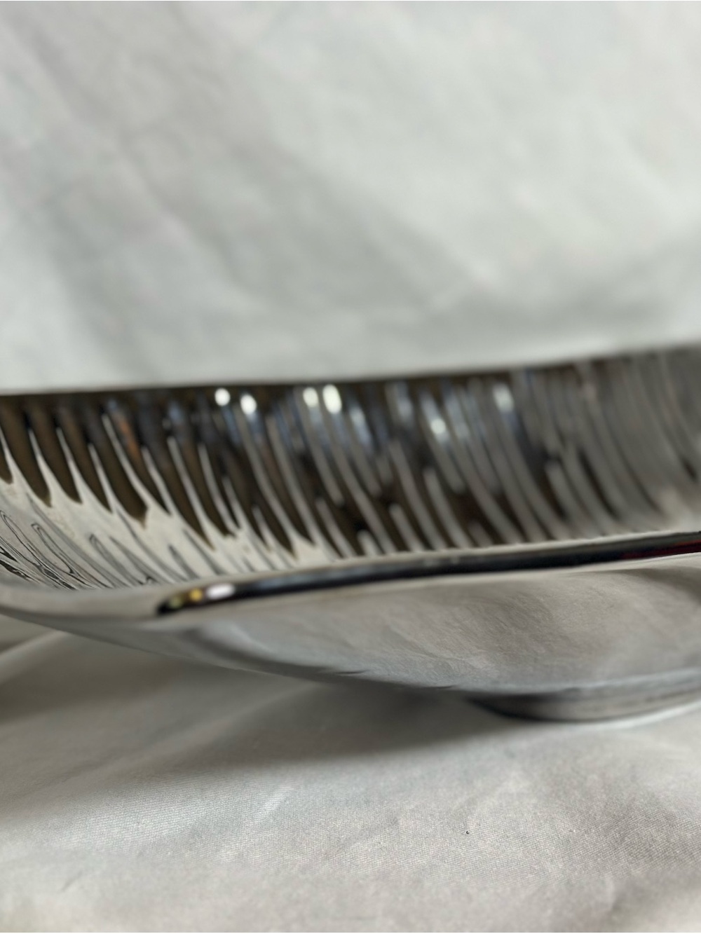 Polished Mirrored Silver Decorative Decorative Bowl - Modern Home Decor